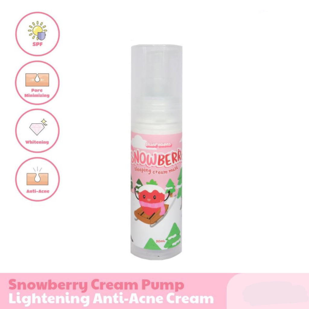 SkinPotions Snowberry Cream 30g Pump - Lightening Anti-Acne Cream - La Belleza AU Skin & Wellness