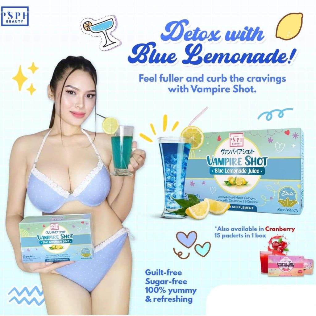 PSPH Vampire Shot Blue Lemonade Keto-Friendly Beauty Drink 15s - La Belleza AU Skin & Wellness