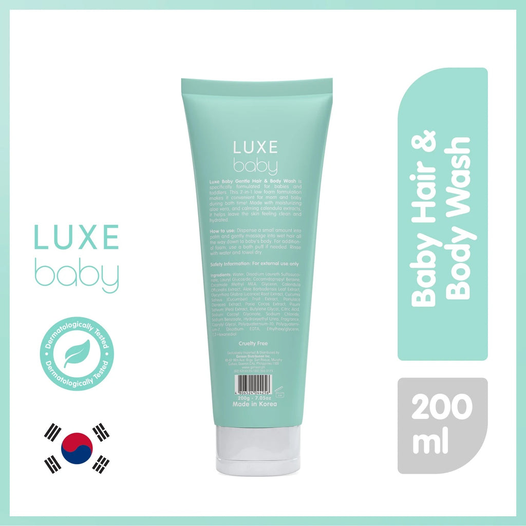Luxe Baby Gentle Hair & Body Wash with Aloe Vera & Calendula 200ml - La Belleza AU Skin & Wellness