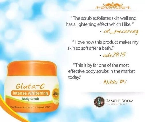 Gluta-C Intense Whitening Body Scrub with Glutathione, Vit C & Papaya 250g - La Belleza AU Skin & Wellness