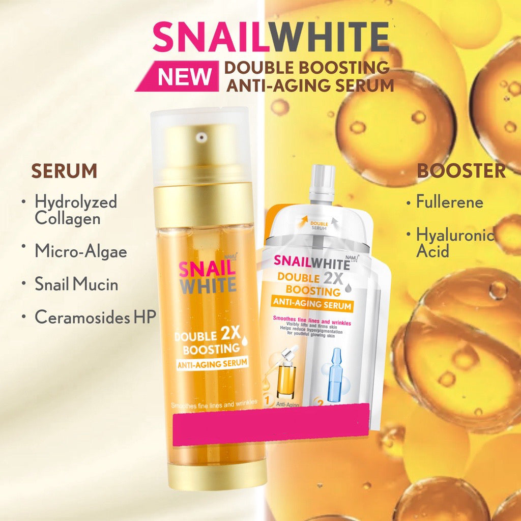 NEW! Snailwhite Double Boosting Anti-Aging Serum 40ml + 40ml - La Belleza AU Skin & Wellness