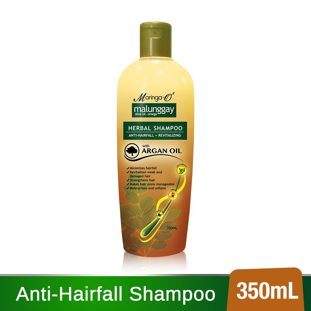 Moringa-O2 Herbal Anti-Hairfall Shampoo with Argan Oil 350ml - La Belleza AU Skin & Wellness