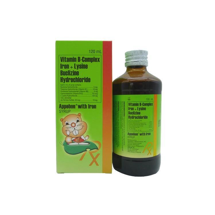 APPEBON Vitamin B Complex Iron + Lysine + Buclizine HCl Syrup 120ml (02/2024) - La Belleza AU Skin & Wellness