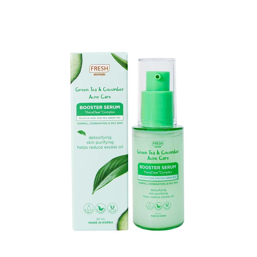 Fresh Skinlab Green Tea and Cucumber Acne Care Booster Serum 30ml - La Belleza AU Skin & Wellness