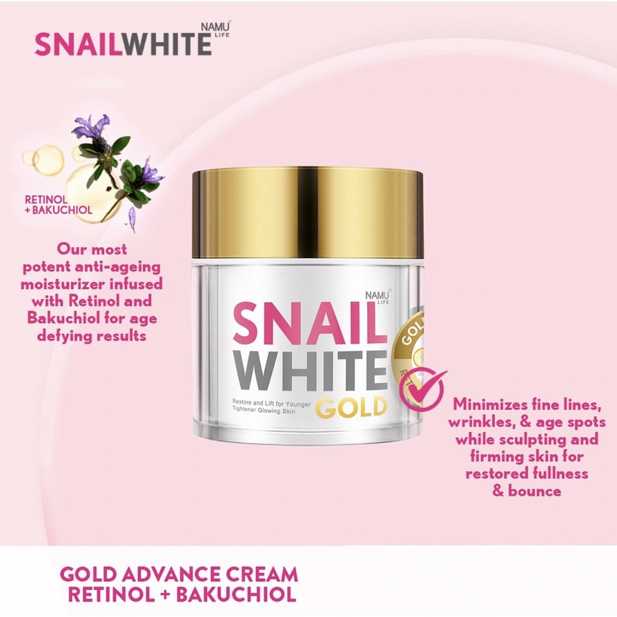 SNAILWHITE Gold Advanced Cream Retinol + Bakuchiol 50ml (new packaging label) - La Belleza AU Skin & Wellness