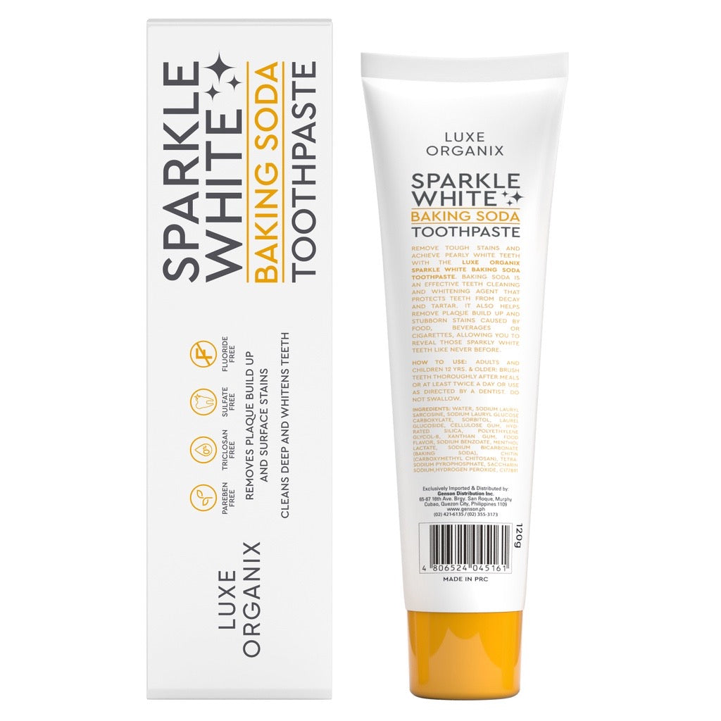 LUXE ORGANIX Sparkle White Baking Soda Toothpaste 120g - La Belleza AU Skin & Wellness