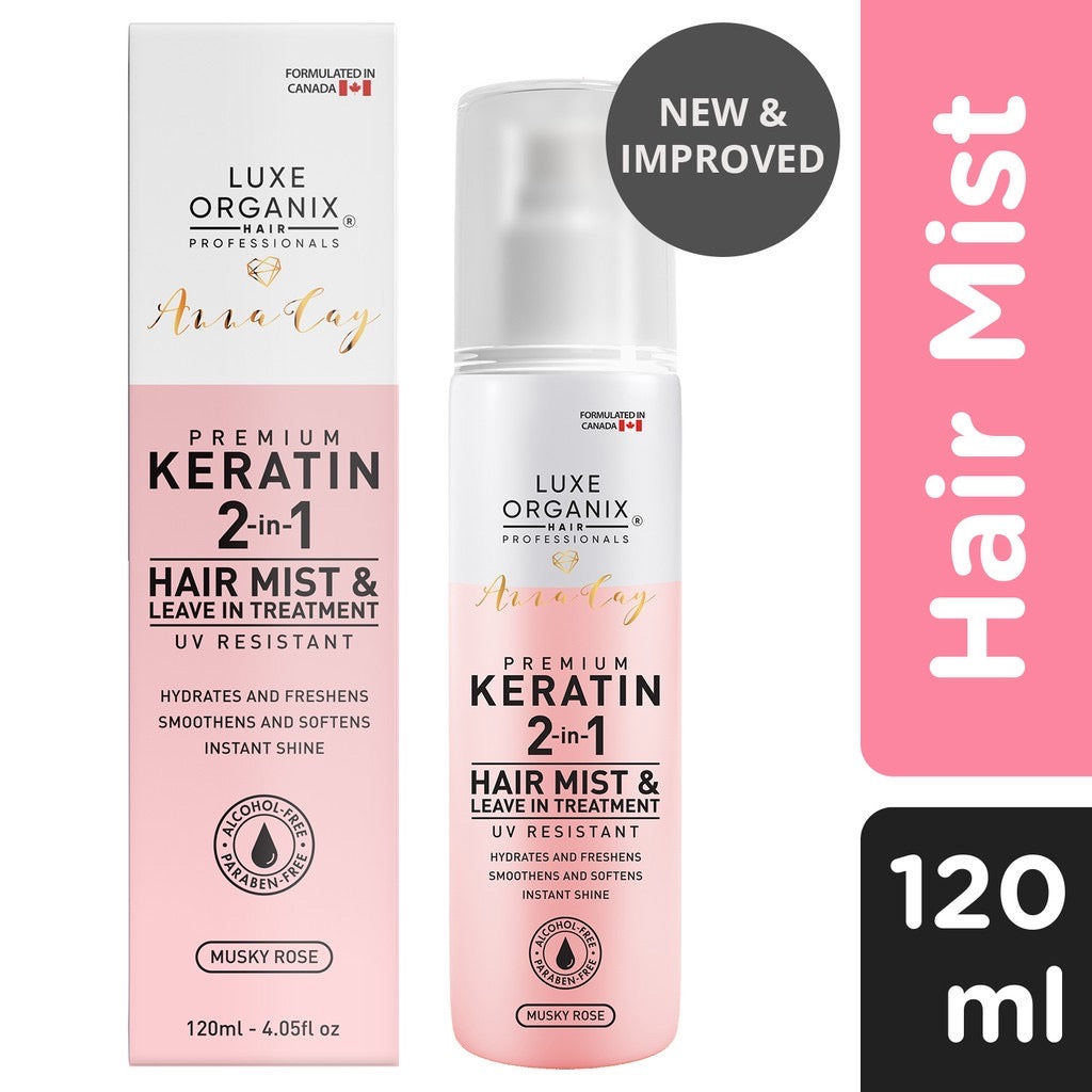 Luxe Organix x Anna Cay Premium Keratin 2-in-1 Hair Mist & Leave-in Treatment 120ml - La Belleza AU Skin & Wellness