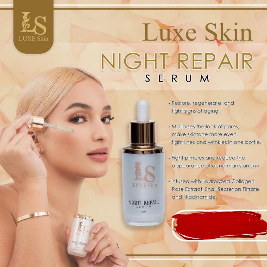 Luxe Skin Night Repair Serum 30ml - La Belleza AU Skin & Wellness