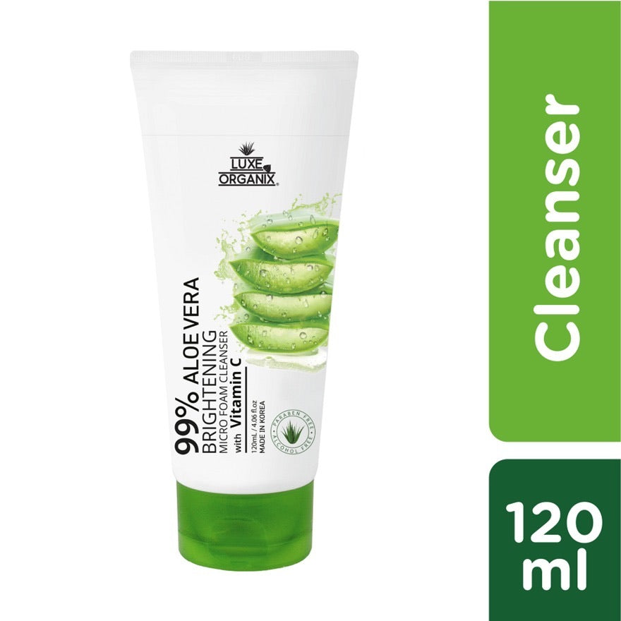 99% Aloe Vera Brightening Micro Foam Cleanser with Vitamin C 120ml - La Belleza AU Skin & Wellness
